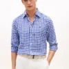 Camicia in lino a quadretti, vestibilità regolare Camicia in lino a quadretti, vestibilità regolare