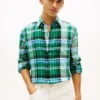 Camicia in lino a quadri Madras dalla vestibilità regolare Camicia in lino a quadri Madras dalla vestibilità regolare