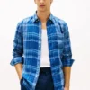Camicia in lino a quadri Madras dalla vestibilità regolare Camicia in lino a quadri Madras dalla vestibilità regolare