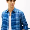 Camicia in lino a quadri Madras dalla vestibilità regolare Camicia in lino a quadri Madras dalla vestibilità regolare