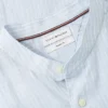 Camicia in lino con colletto a fascia e vestibilità regolare Camicia in lino con colletto a fascia e vestibilità regolare