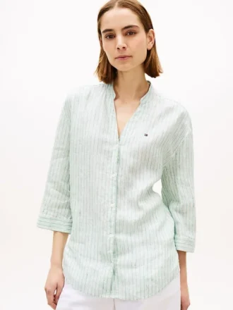 Camicia in lino senza colletto