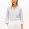 Camicia in lino senza colletto