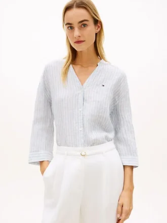 Camicia in lino senza colletto