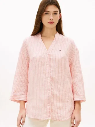 Camicia in lino senza colletto
