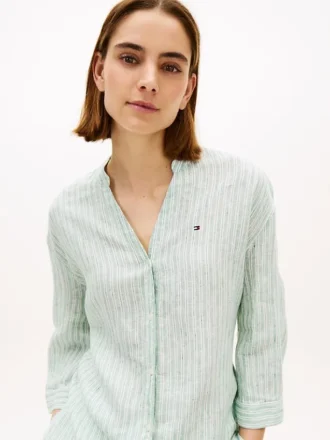 Camicia in lino senza colletto