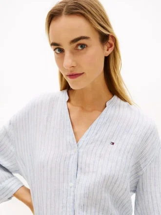 Camicia in lino senza colletto