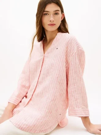 Camicia in lino senza colletto