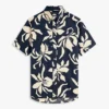 Camicia in misto cotone e lino con stampa tropicale Camicia in misto cotone e lino con stampa tropicale