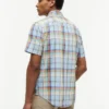 Camicia in misto lino a quadri, vestibilità regolare