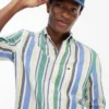 Camicia in misto lino a righe larghe Camicia in misto lino a righe larghe