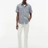 Camicia in misto lino con motivo Glen Plaid, vestibilità regolare Camicia in misto lino con motivo Glen Plaid, vestibilità regolare
