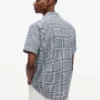 Camicia in misto lino con motivo Glen Plaid, vestibilità regolare Camicia in misto lino con motivo Glen Plaid, vestibilità regolare