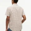 Camicia in misto lino con motivo Glen Plaid, vestibilità regolare
