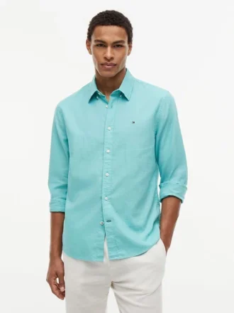 Camicia in misto lino dalla vestibilità regolare