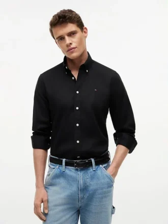 Camicia in misto lino dalla vestibilità regolare
