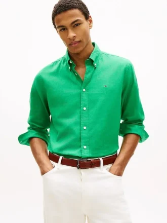 Camicia in misto lino dalla vestibilità regolare