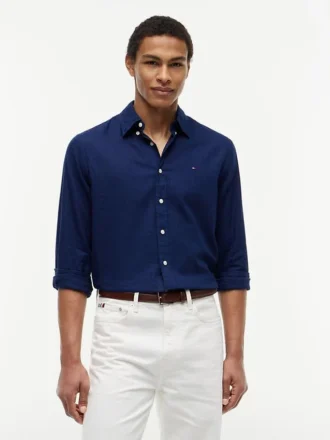 Camicia in misto lino dalla vestibilità regolare