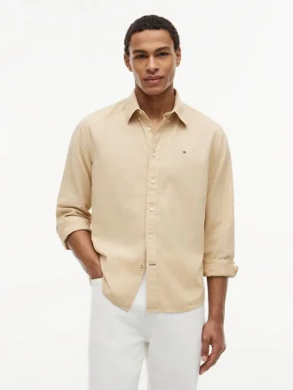 Camicia in misto lino dalla vestibilità regolare