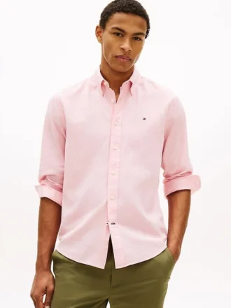 Camicia in misto lino dalla vestibilità regolare