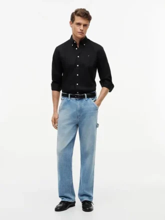 Camicia in misto lino dalla vestibilità regolare