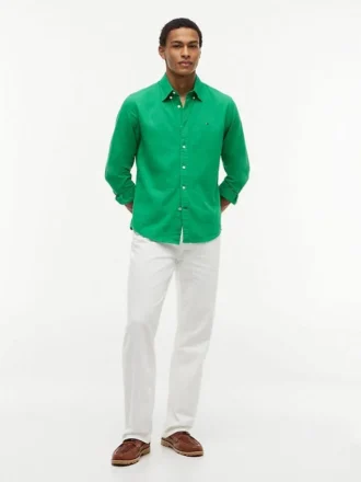 Camicia in misto lino dalla vestibilità regolare