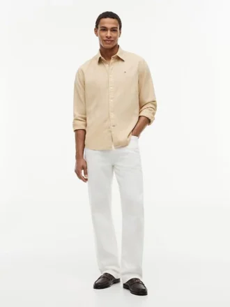 Camicia in misto lino dalla vestibilità regolare