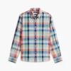 Camicia in misto lino Madras dalla vestibilità regolare