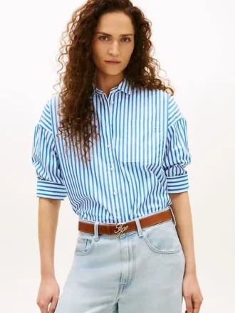 Camicia in popeline a righe dal taglio morbido