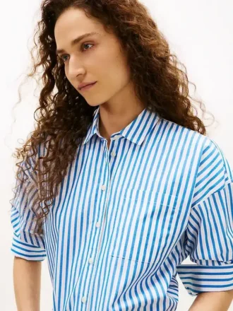 Camicia in popeline a righe dal taglio morbido