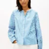 Camicia in popeline senza colletto Camicia in popeline senza colletto