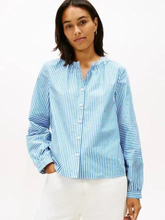 Camicia in popeline senza colletto