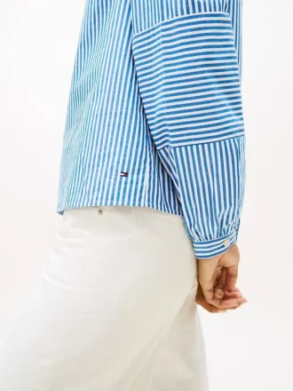 Camicia in popeline senza colletto
