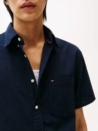 Camicia in seersucker dalla vestibilità regolare