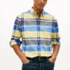 Camicia in tessuto Oxford elasticizzato a quadri, vestibilità regolare Camicia in tessuto Oxford elasticizzato a quadri, vestibilità regolare