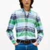 Camicia in tessuto Oxford elasticizzato a quadri, vestibilità regolare Camicia in tessuto Oxford elasticizzato a quadri, vestibilità regolare