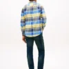 Camicia in tessuto Oxford elasticizzato a quadri, vestibilità regolare Camicia in tessuto Oxford elasticizzato a quadri, vestibilità regolare