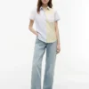 Camicia in tessuto Oxford elasticizzato a righe miste Camicia in tessuto Oxford elasticizzato a righe miste