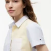 Camicia in tessuto Oxford elasticizzato a righe miste Camicia in tessuto Oxford elasticizzato a righe miste