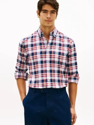 Camicia in twill a quadri audaci, vestibilità regolare