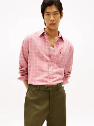 Camicia in twill spazzolato a quadri, vestibilità regolare