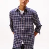 Camicia in twill spazzolato a quadri, vestibilità regolare