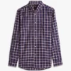 Camicia in twill spazzolato a quadri, vestibilità regolare