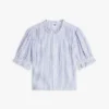 Camicia in voile di cotone con bordi arricciati Camicia in voile di cotone con bordi arricciati
