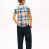 Camicia Madras in misto lino e cotone per bambini