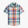 Camicia Madras in misto lino e cotone per bambini