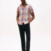 Camicia Madras in misto lino, vestibilità regolare