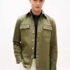 Camicia oversize in twill fiammato