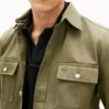 Camicia oversize in twill fiammato