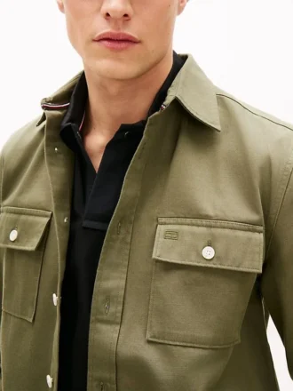 Camicia oversize in twill fiammato Camicia oversize in twill fiammato